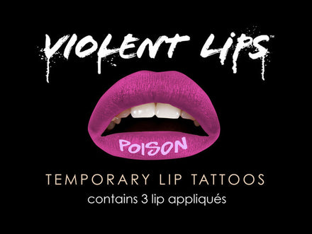 Pink Poison Violent Lips (3 sets Tattoos Lèvres)