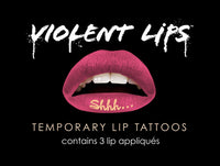 Pink Shhh... Violent Lips (3 Lippen Tattoo Sätze)