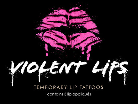 Pink Tiger Violent Lips (3 Lippen Tattoo Sätze)