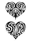 Polynesische Herzen (2 Tattoos)