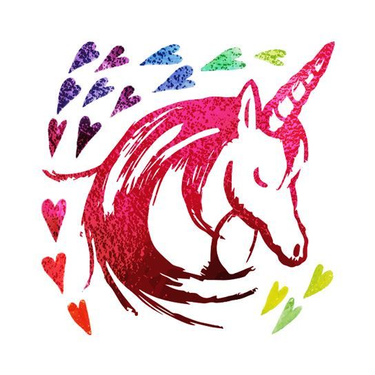 PrismFoil Rainbow Love Unicorn Tattoo