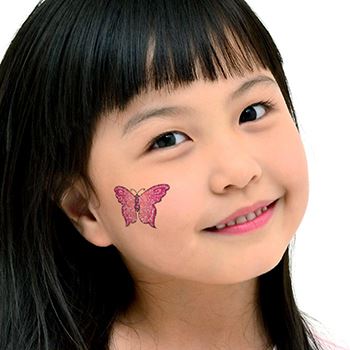 Lila Schmetterling Glitter Tattoo