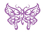 Lila Schmetterling Glitter Tattoo