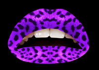 Purple Leopard Violent Lips (3 Lippen Tattoo Sätze)