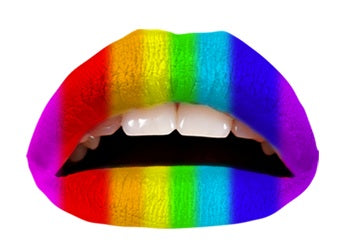 Rainbow Violent Lips (3 Lippen Tattoo Sätze)