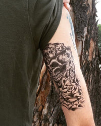 Grim Reaper Skull Sleeve Tattoo