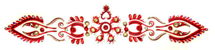 Rode Body Kristallen Band Jewel Sticker