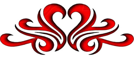 Banda De Corazón Rojo Caliente Tatuaje