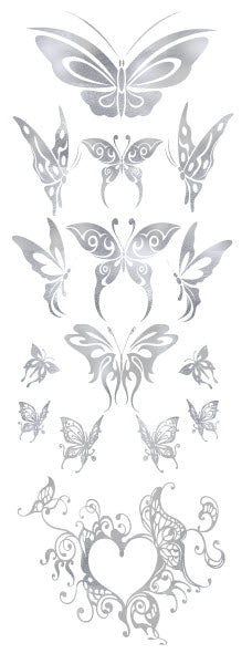 Zilveren Vlinders Tattoos