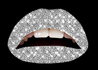 Silver Glitteratti Violent Lips (3 Sets Tattoos Lèvres)