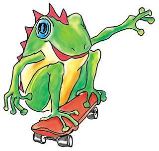 Skateboard-Frosch Tattoo