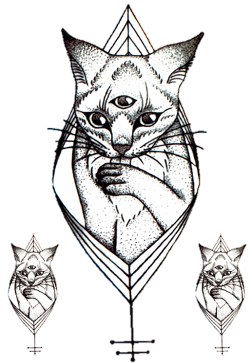 Spirituele Kat Tattoo (3 Tattoos)