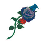 Tri-Color Roses Glitter Tattoo