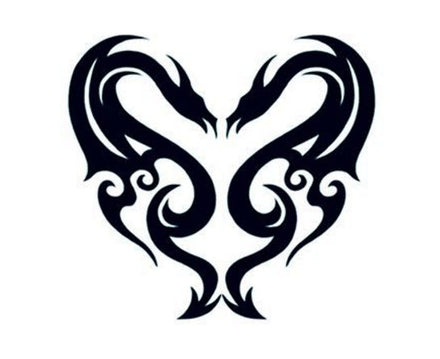 Tribal Dragon Heart Tattoo