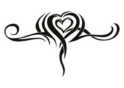 Tribal Fliegendes Herz Tattoo