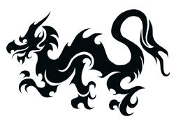 Marche De Dragon Noir Tattoo