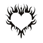 Flammen Herz - Glitzern Tattoo