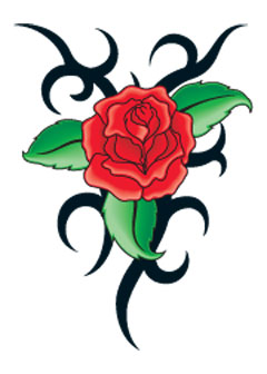 Tribal Rose & Dornen Tattoo