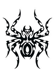Tribal Gruselige Spinne Tattoo