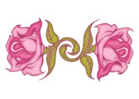 Glitter Rosa Rosen Tattoo