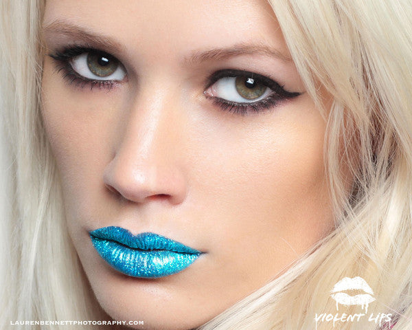 Blue Glitteratti Violent Lips
