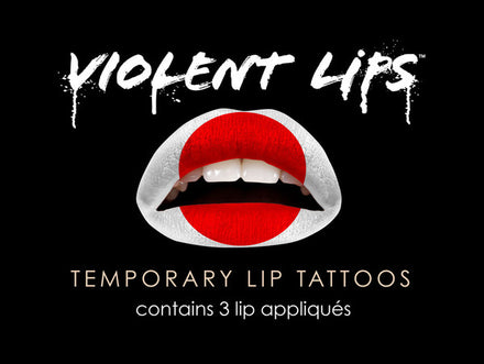 Japanese Flag Violent Lips (3 Lippen Tattoo Sätze)