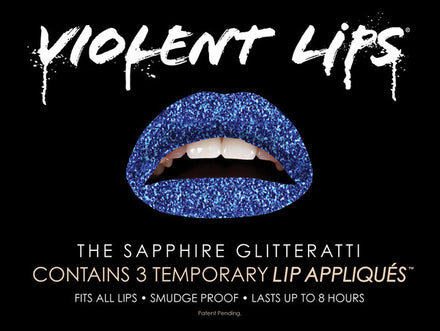 Sapphire Glitteratti Violent Lips (3 Conjuntos Del Tatuaje Del L