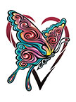 Schmetterling Herz Tattoo