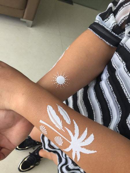 White Lace Tropical Beach Tattoos