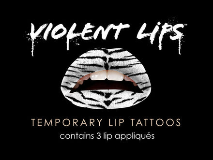 White Tiger Violent Lips (3 Lippen Tattoo Sätze)