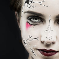 Cracked Doll Face Costume Tattoo