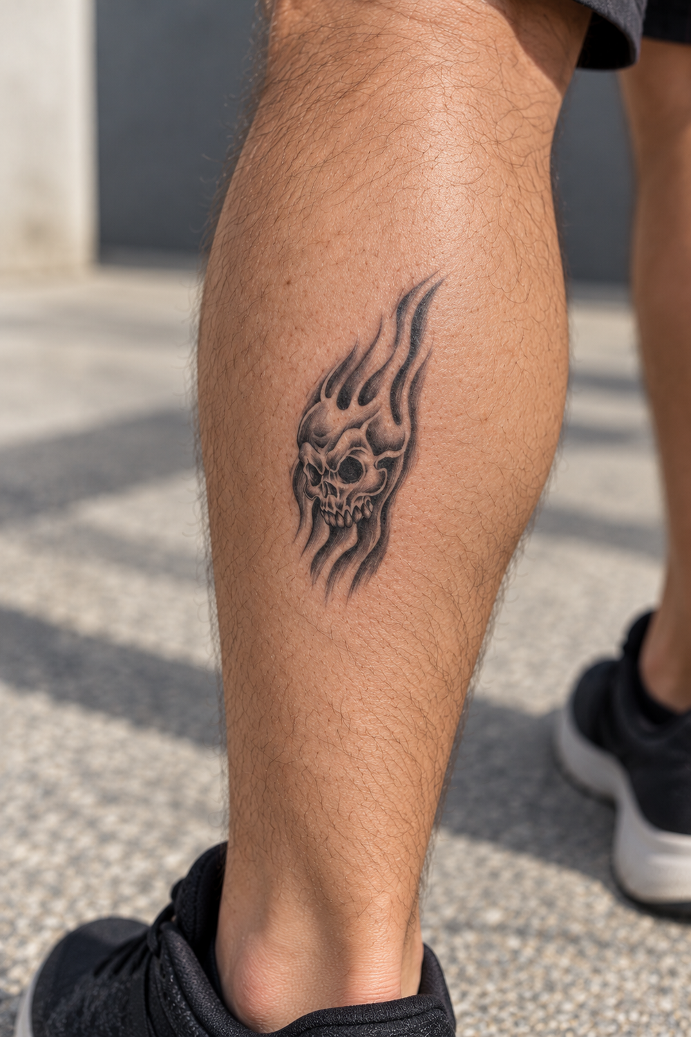 Flame Skull Tattoo