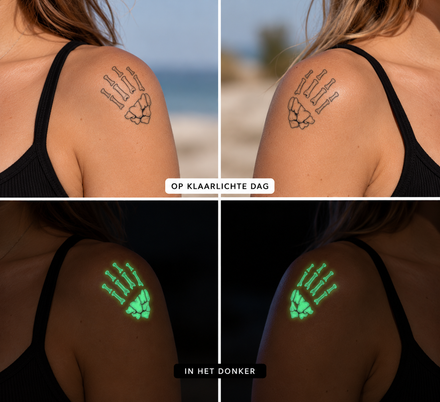 Glow In The Dark Hand Bones Tattoo
