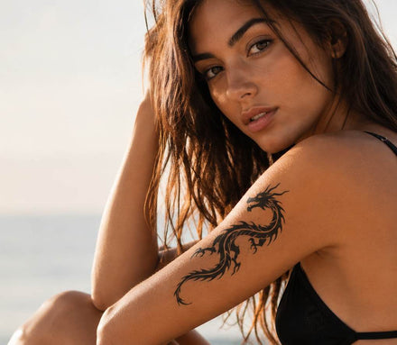 Tatuaggio temporaneo del Drago Nero Tribale