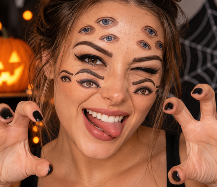 Multi Eyes Optical Illusion Costume Temporary Tattoo