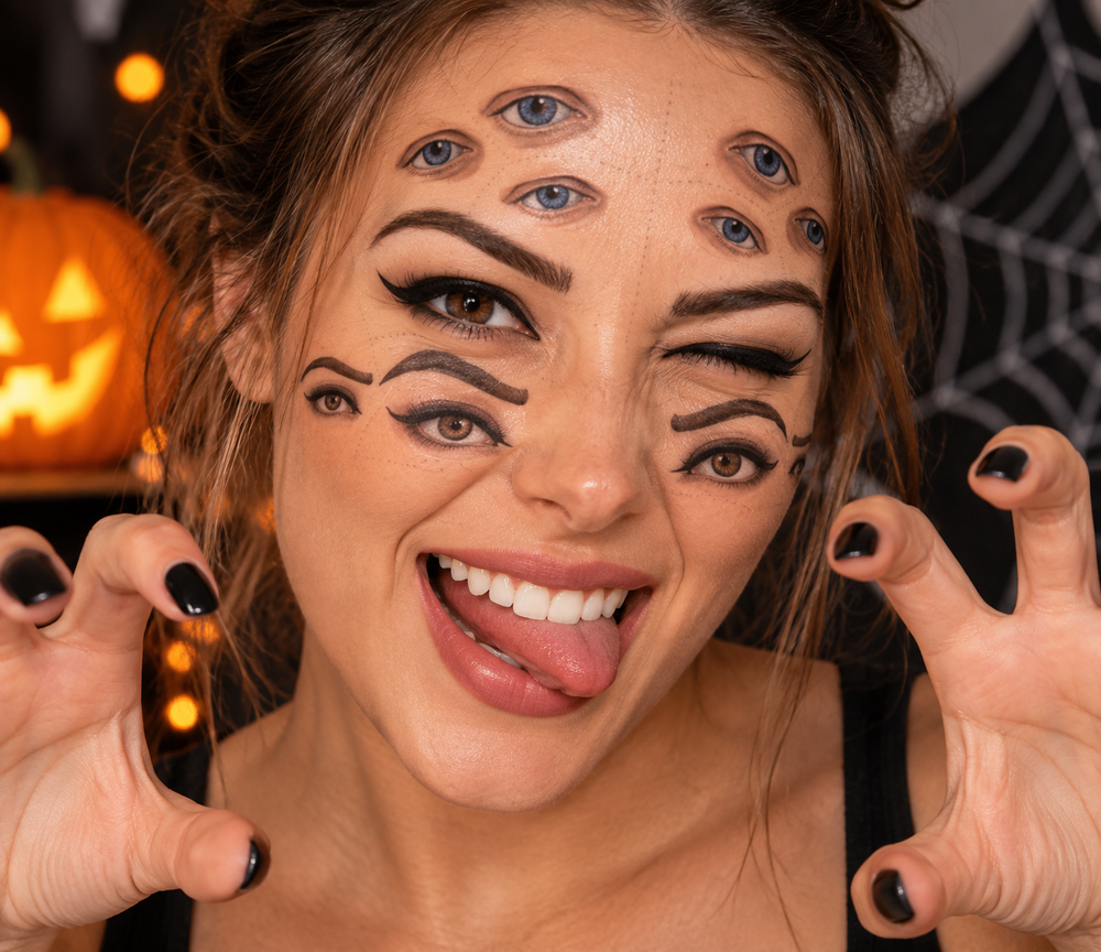 Multi Eyes Optical Illusion Costume Temporary Tattoo