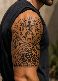 Polynesisch Schildkröte Sleeve Tätowierung