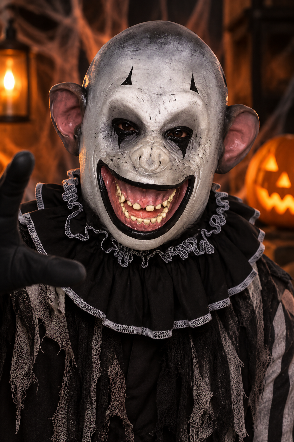 Mime - Verrückter Affe - Latex Maske Tinsley Transfers