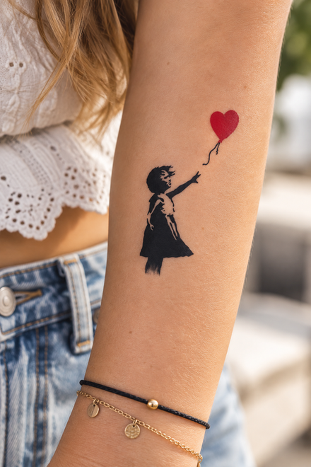 Girl with Balloon - Banksy Tattoo