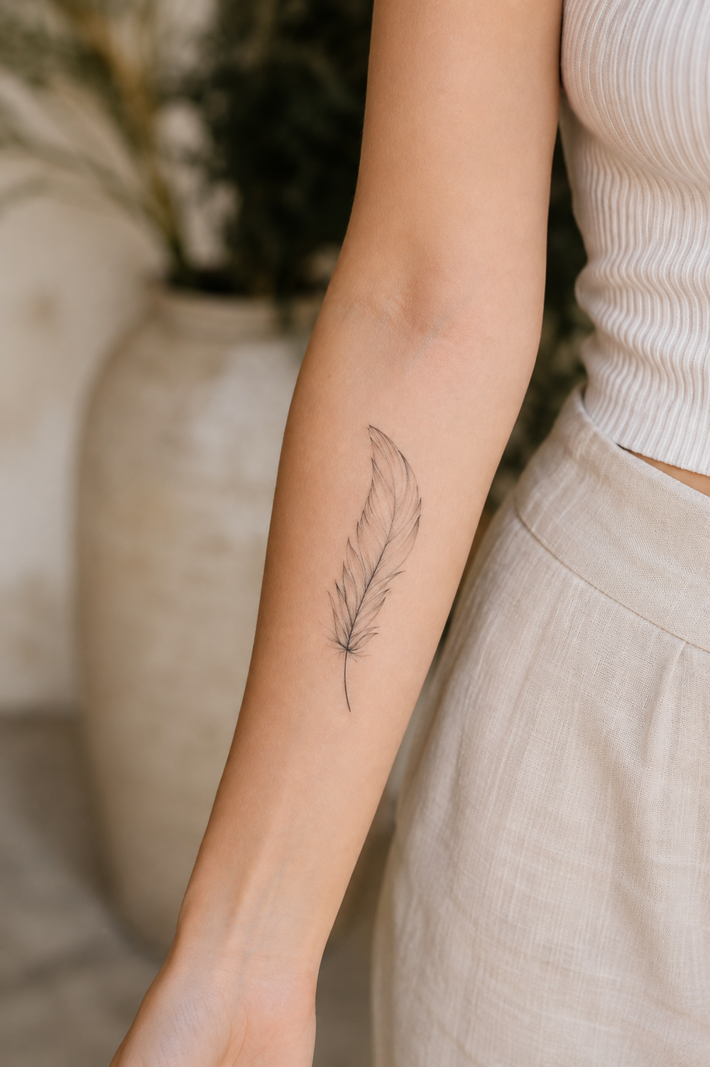 Pluma Simple Tatuaje