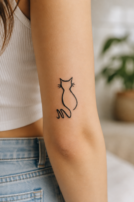 Katze Silhouetten Tattoos (3 Tattoos)