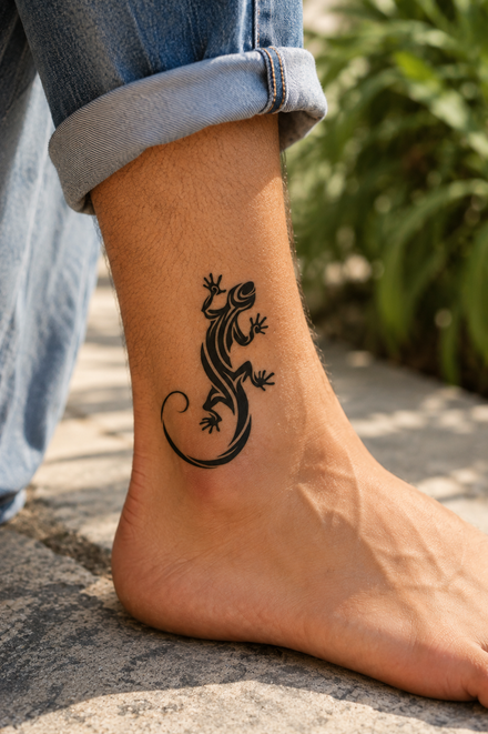 Gecko Tribal Tattoo