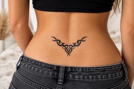 Large Lower Back Tribal Tattoo
