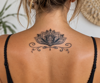Elegant Lotus Flower Temporary Tattoo