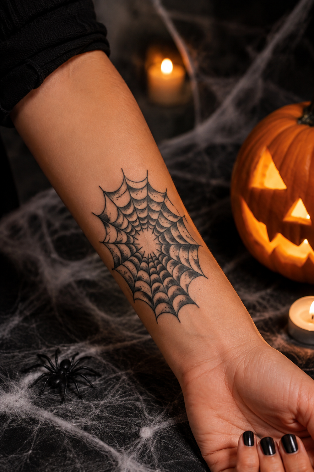 Tinsley Spinnennetz Tattoo