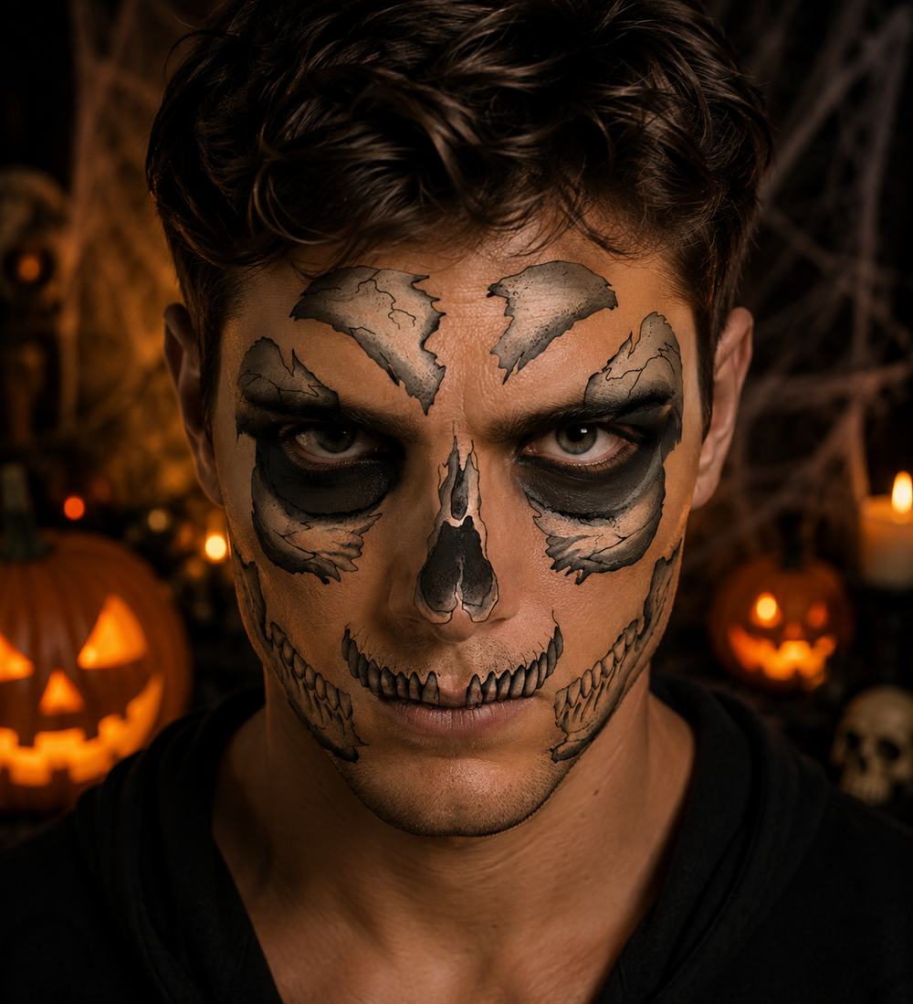Faccia Costume Teschio Raccapricciante Tatuaggio
