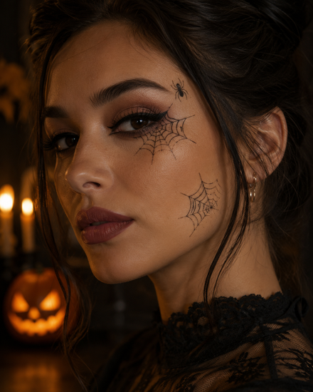 Máscara Facial de Halloween / Spider Web