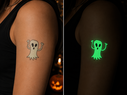 Glow in the Dark temporäres Dancing Ghost Tattoo von Halloween