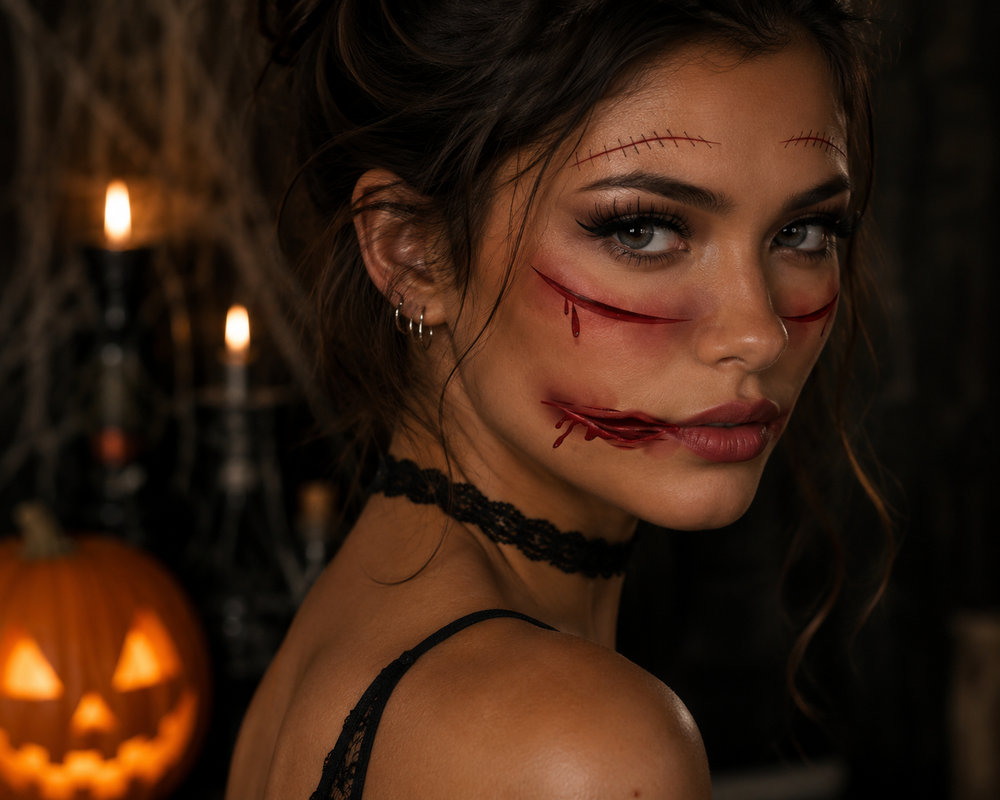 Halloween Blutverschmierte Gesichtsmaske