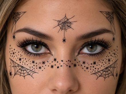 Maschera viso Ragnatela /Máscara de Tela de Araña / Pecas de Halloween